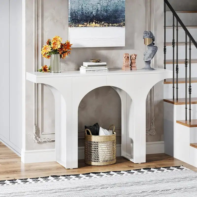 Console Table for Entryway, Modern Hallway Table Behind Couch Table