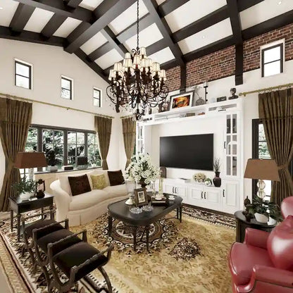 Modern White Entertainment Center Tempered Glass Doors Hydraulic Top