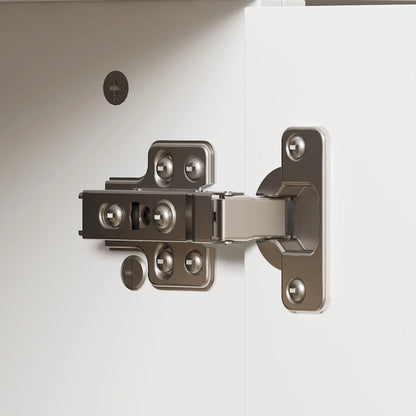 Modern White Entertainment Center Tempered Glass Doors Hydraulic Top