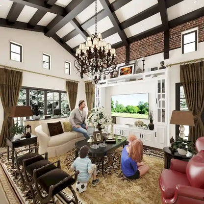 Modern White Entertainment Center Tempered Glass Doors Hydraulic Top