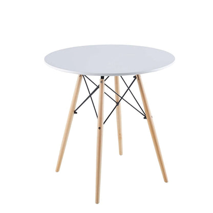 31.5White Table Mid-century Dining Table for 2-4 people With Round Mdf Table Top, End Table Leisure Coffee Table