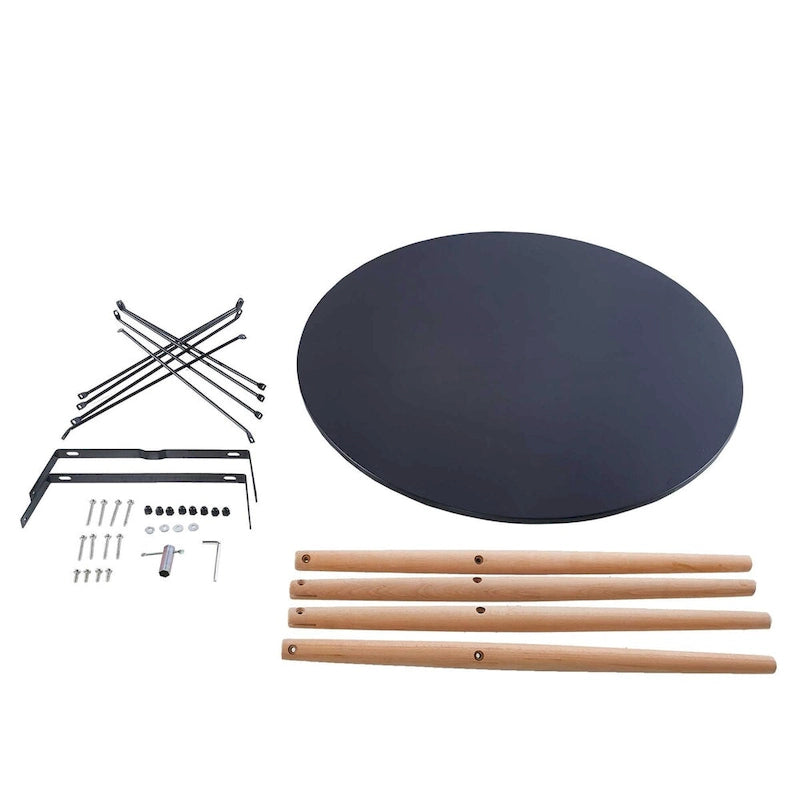 31.5White Table Mid-century Dining Table for 2-4 people With Round Mdf Table Top, End Table Leisure Coffee Table