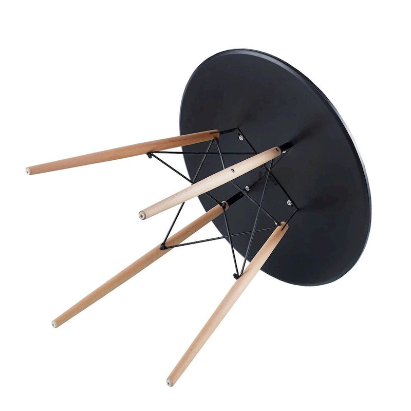 31.5White Table Mid-century Dining Table for 2-4 people With Round Mdf Table Top, End Table Leisure Coffee Table