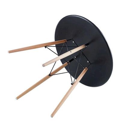 31.5White Table Mid-century Dining Table for 2-4 people With Round Mdf Table Top, End Table Leisure Coffee Table