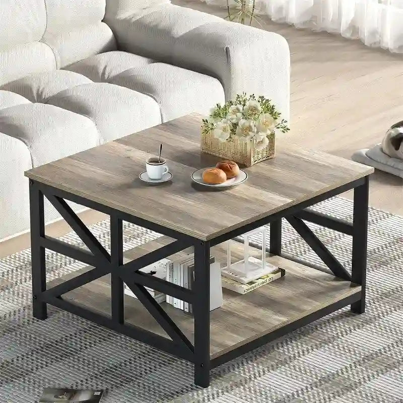 Coffee Table with Storage - 27.6D x 27.6W x 17.7H