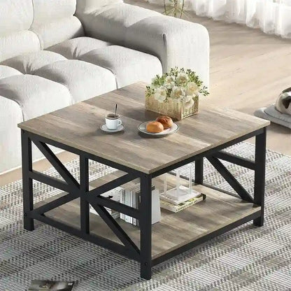 Coffee Table with Storage - 27.6D x 27.6W x 17.7H