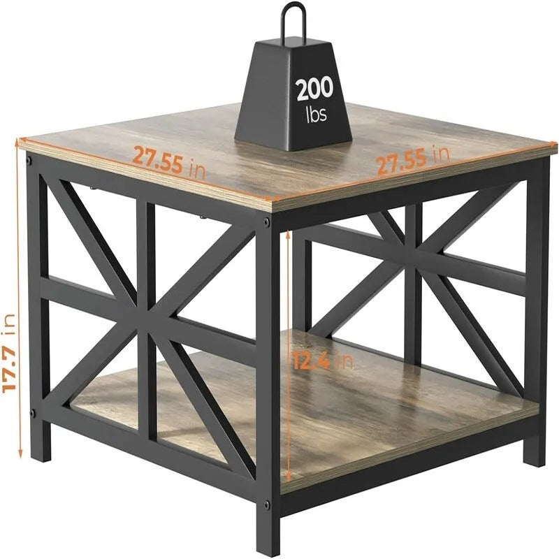 Coffee Table with Storage - 27.6D x 27.6W x 17.7H