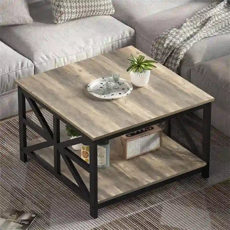 Coffee Table with Storage - 27.6D x 27.6W x 17.7H