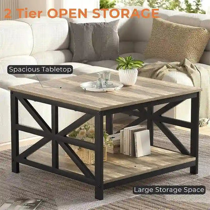 Coffee Table with Storage - 27.6D x 27.6W x 17.7H