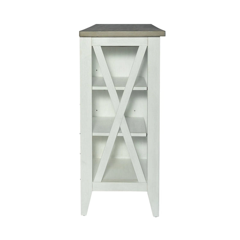 Lakeshore Server with Stemware Rack and Adjustable Shelves - White