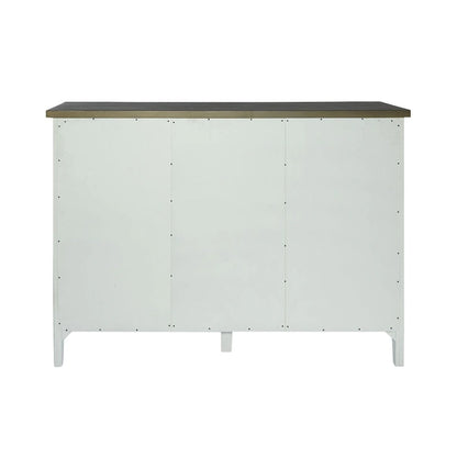 Lakeshore Server with Stemware Rack and Adjustable Shelves - White
