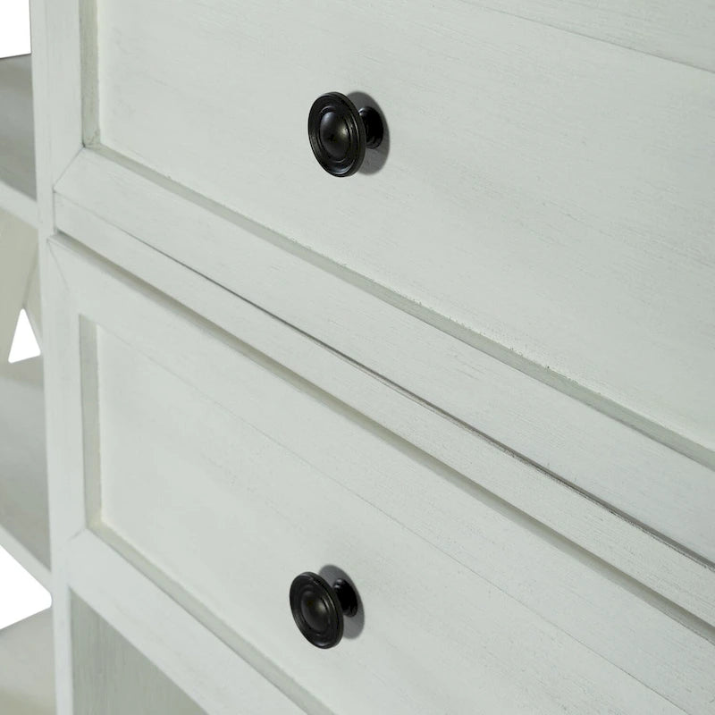 Lakeshore Server with Stemware Rack and Adjustable Shelves - White