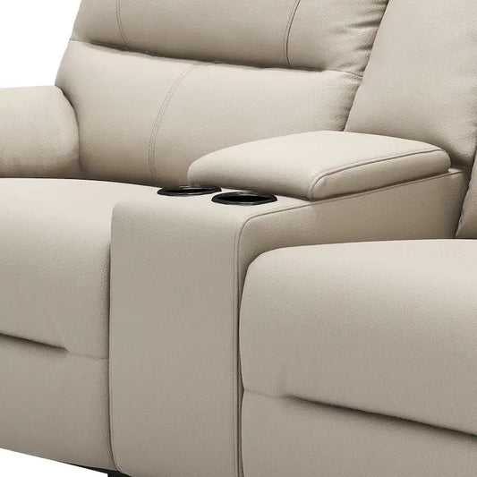 Malibu 79 2-Piece Leather Power Reclining Loveseat with Console and Cup Holders