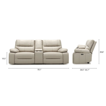 Malibu 79 2-Piece Leather Power Reclining Loveseat with Console and Cup Holders