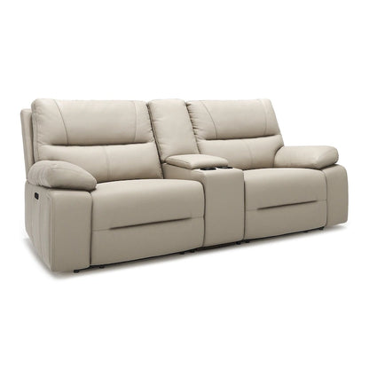 Malibu 79 2-Piece Leather Power Reclining Loveseat with Console and Cup Holders