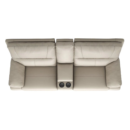 Malibu 79 2-Piece Leather Power Reclining Loveseat with Console and Cup Holders