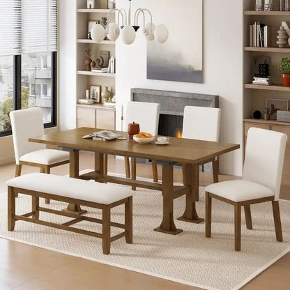 6-Piece Extendable Dining Table Set for Dining Room