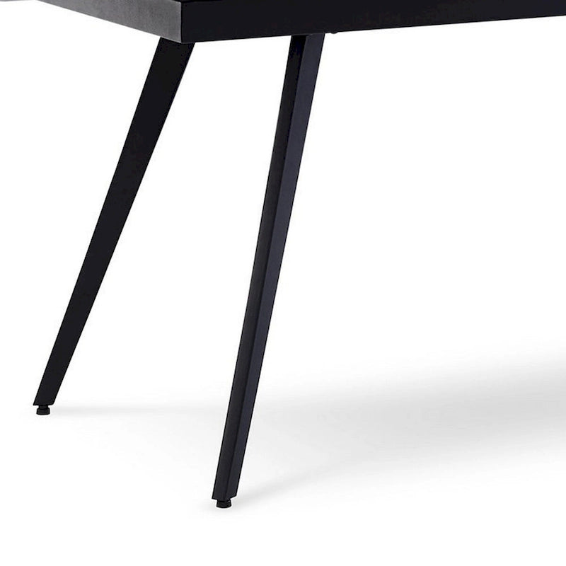 79 Inch Extendable Modern Dining Table, Textured Stone Surface, Warm Gray