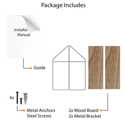 Wallniture Modena 2 Tier Shelves with White Brackets, Bathroom Wall Decor, 17x6, Burnt