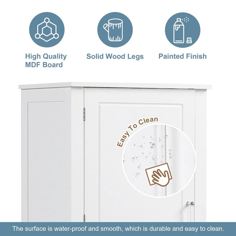 Bathroom Freestanding Storage Cabinet with Drawers and Adjustable Shelf