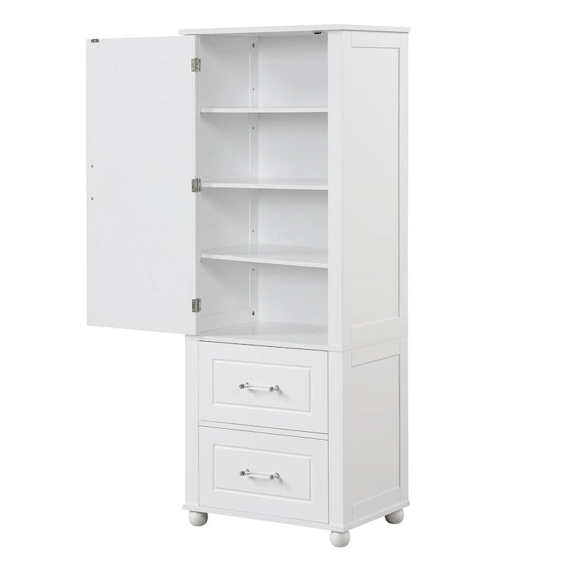 Bathroom Freestanding Storage Cabinet with Drawers and Adjustable Shelf