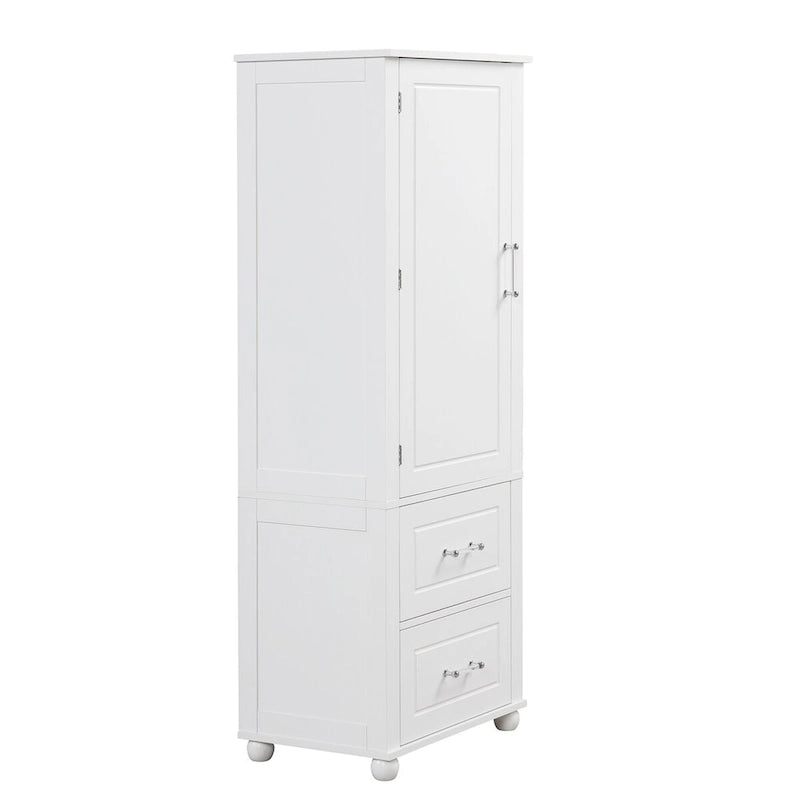 Bathroom Freestanding Storage Cabinet with Drawers and Adjustable Shelf
