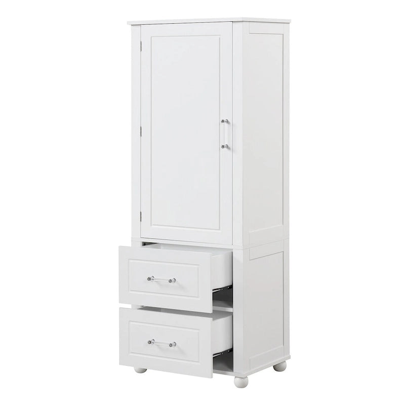 Bathroom Freestanding Storage Cabinet with Drawers and Adjustable Shelf