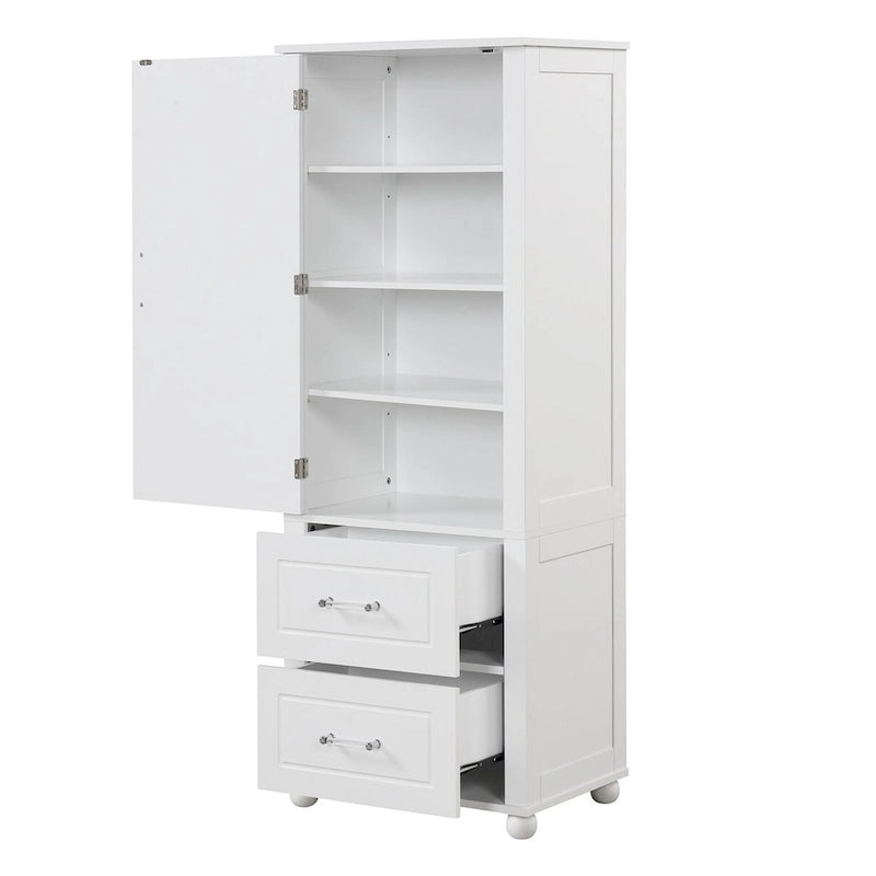Bathroom Freestanding Storage Cabinet with Drawers and Adjustable Shelf