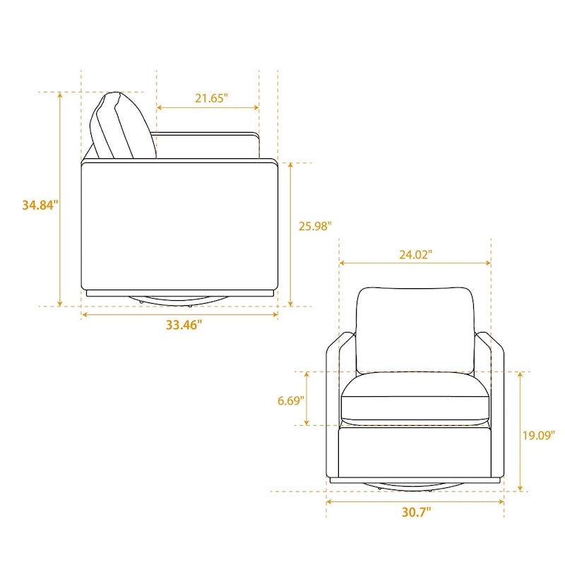 Modern Chenille Swivel Accent Chair, Set of 1