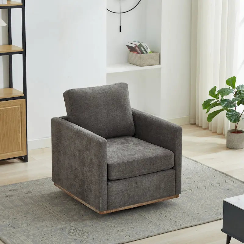 Modern Chenille Swivel Accent Chair, Set of 1