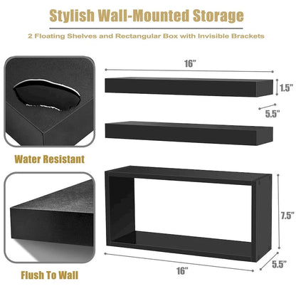 Sorbus Floating Shelves for Wall Set of 3 - 16L X 5.5W X 7.75H