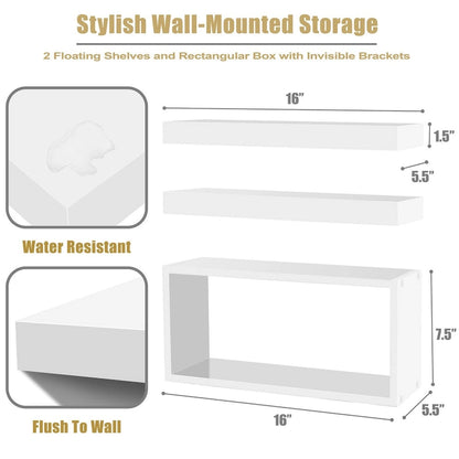 Sorbus Floating Shelves for Wall Set of 3 - 16L X 5.5W X 7.75H