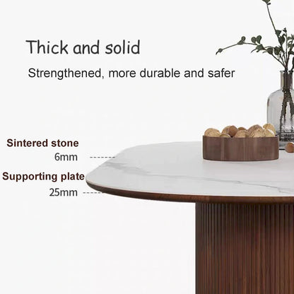 71 Modern Rectangular Dining Table with Stone Table-top, Wood Legs