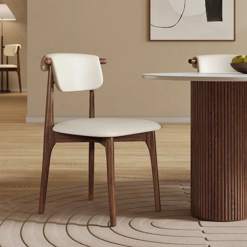 71 Modern Rectangular Dining Table with Stone Table-top, Wood Legs