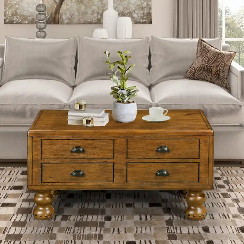 3-Piece Solid Wood Living Room Table Set