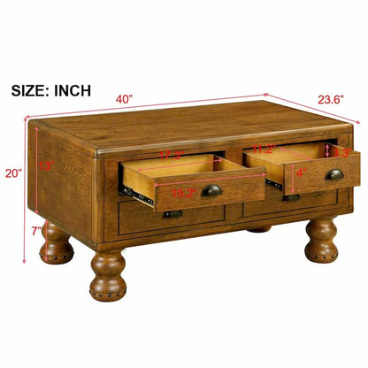 3-Piece Solid Wood Living Room Table Set