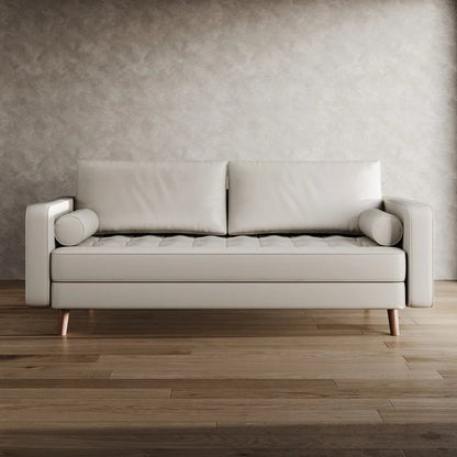 Stateside Upholstered Leather Square Arm Sofa Couch 70