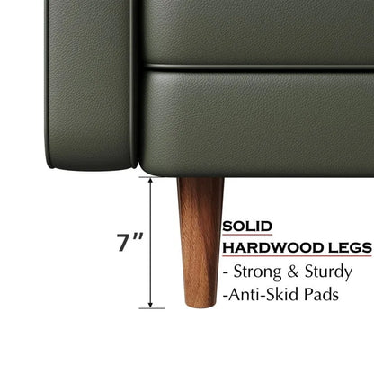 Stateside Upholstered Leather Square Arm Sofa Couch 70