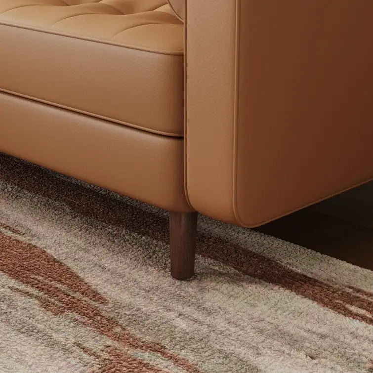 Stateside Upholstered Leather Square Arm Sofa Couch 70