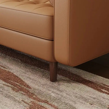 Stateside Upholstered Leather Square Arm Sofa Couch 70