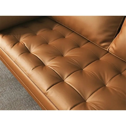 Stateside Upholstered Leather Square Arm Sofa Couch 70