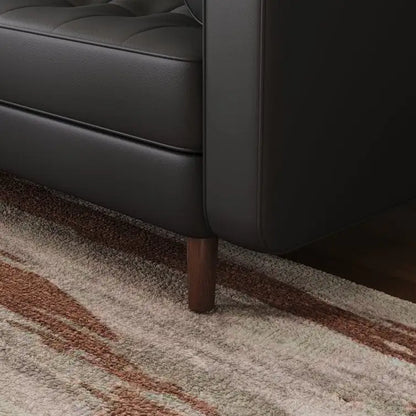 Stateside Upholstered Leather Square Arm Sofa Couch 70