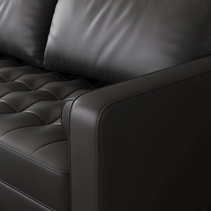 Stateside Upholstered Leather Square Arm Sofa Couch 70