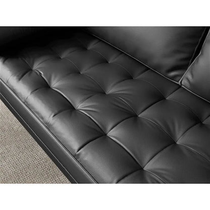 Stateside Upholstered Leather Square Arm Sofa Couch 70