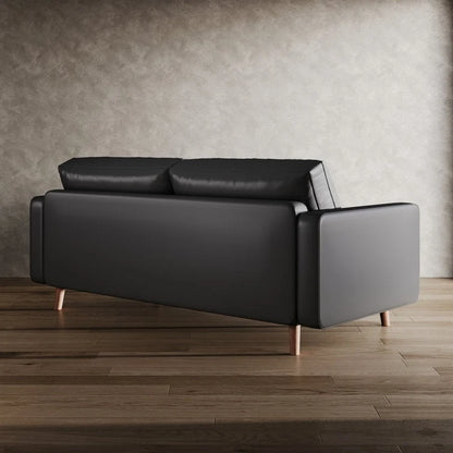 Stateside Upholstered Leather Square Arm Sofa Couch 70