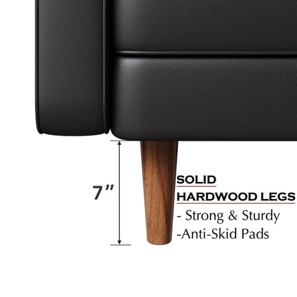 Stateside Upholstered Leather Square Arm Sofa Couch 70