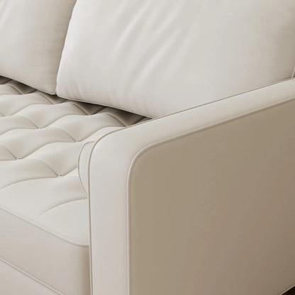 Stateside Upholstered Leather Square Arm Sofa Couch 70