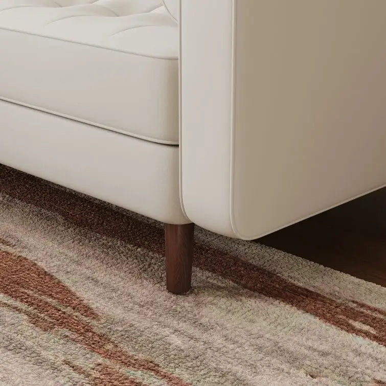 Stateside Upholstered Leather Square Arm Sofa Couch 70