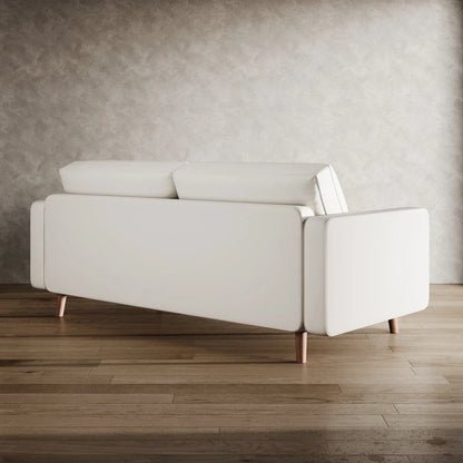 Stateside Upholstered Leather Square Arm Sofa Couch 70