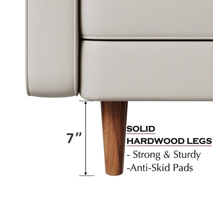 Stateside Upholstered Leather Square Arm Sofa Couch 70